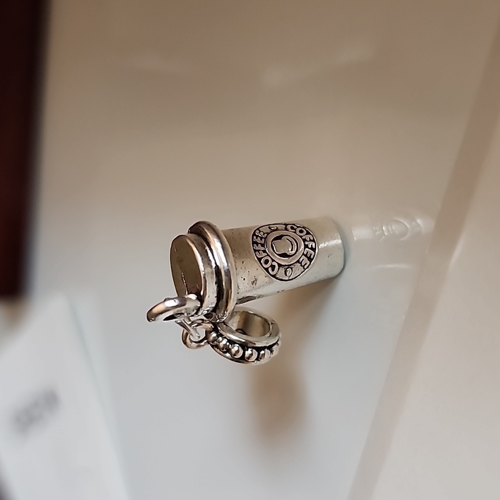 Coffee Cup  Charm for European Style Bracelets Fits Pandora Systems - Picture 4 of 6